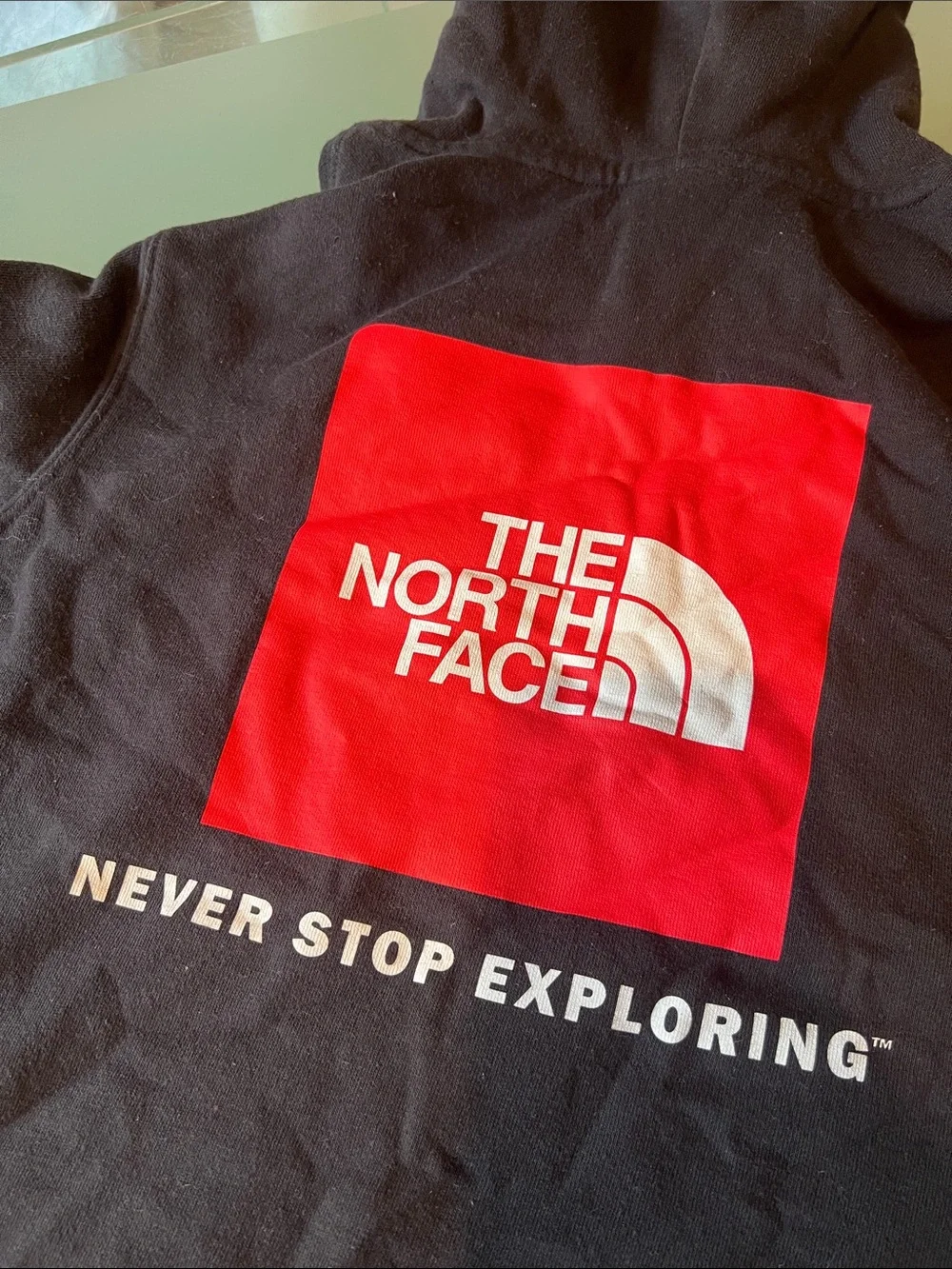 The North Face Black Sweatshirt with Red Logo Block
